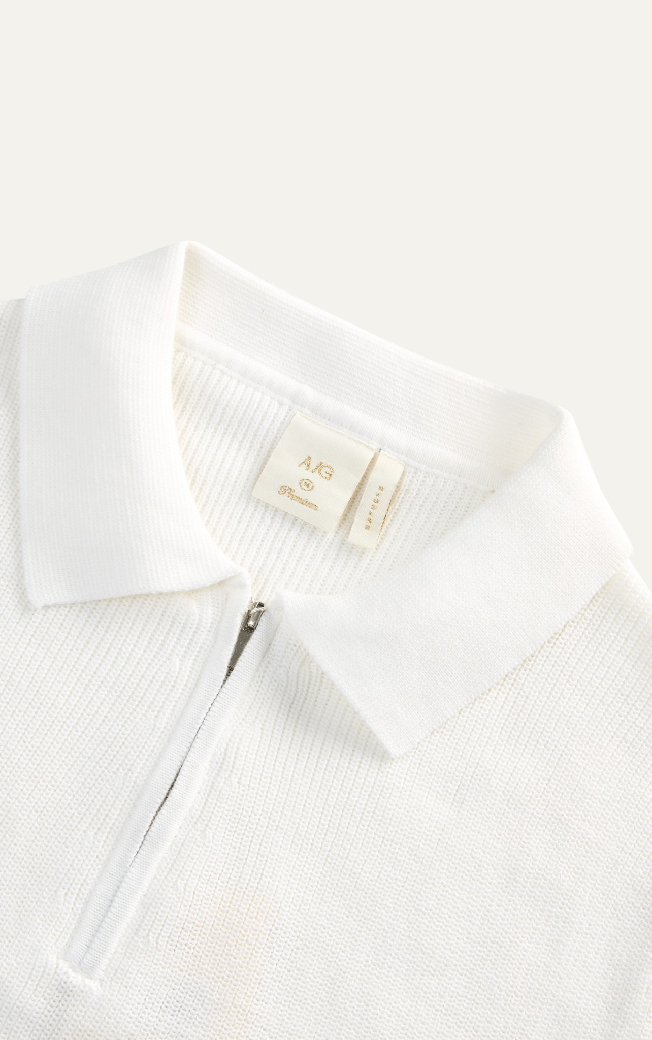  POLO NAM DỆT KIM CỔ DÂY KÉO N767-REGULAR FIT TRẮNG 