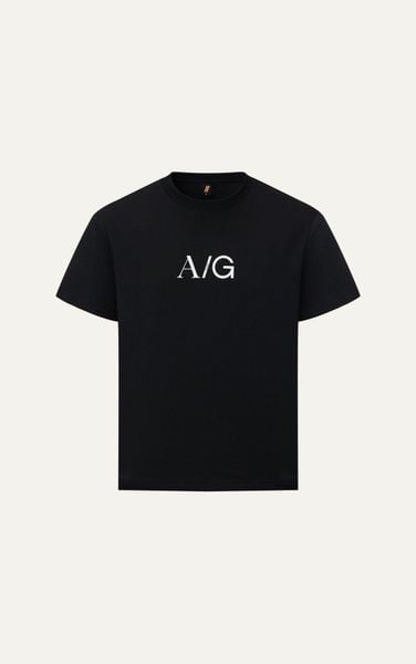  ÁO THUN NAM T738-LOOSE FIT ĐEN IN AG 