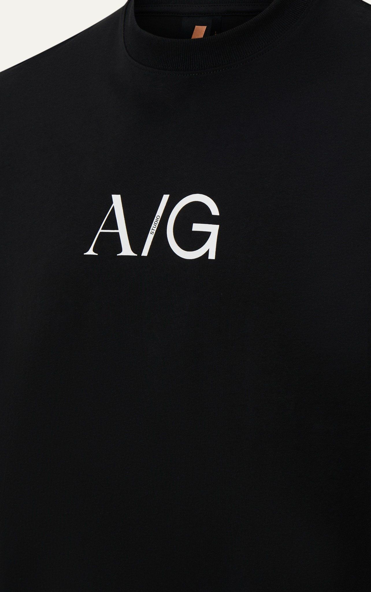  ÁO THUN NAM T738-LOOSE FIT ĐEN IN AG 