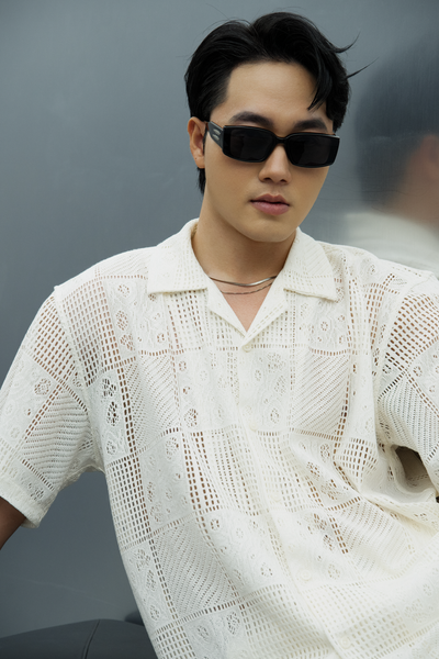  SOMI NAM TR539-LOOSE FIT CUBAN TRẮNG KEM 