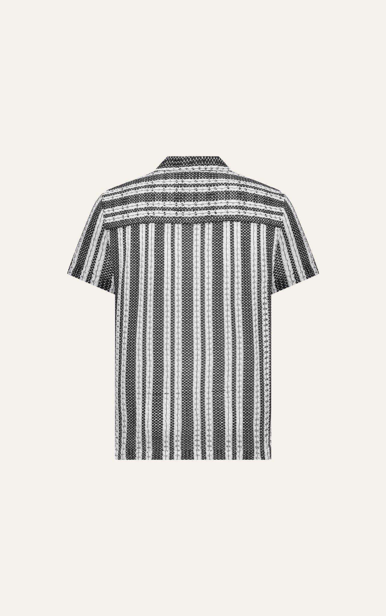  SOMI NAM TR542-LOOSE FIT CUBAN TRẮNG SỌC ĐEN 