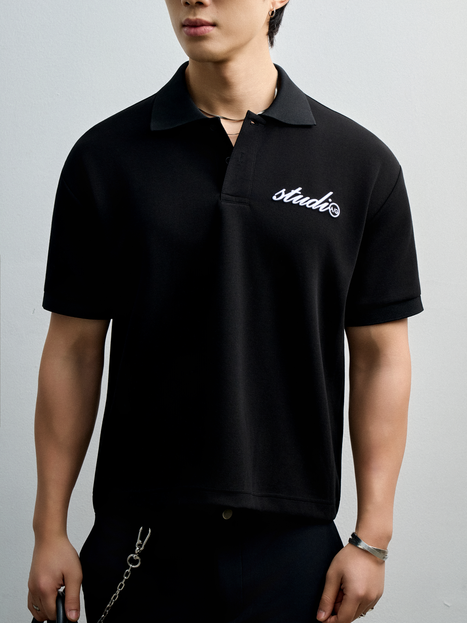  POLO NAM TT05-LOOSE FIT ĐEN 