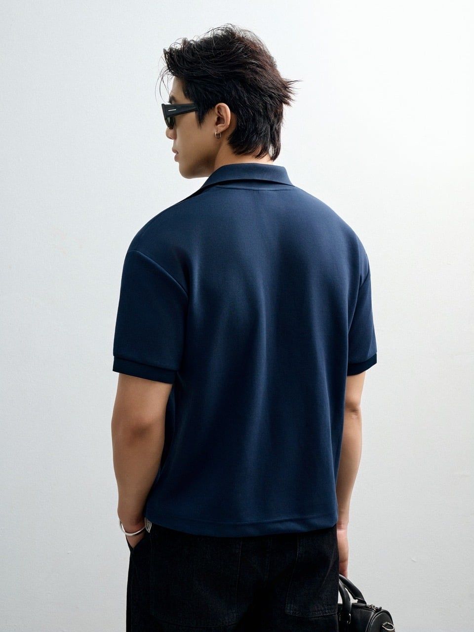  POLO NAM TT05-LOOSE FIT XANH ĐEN 