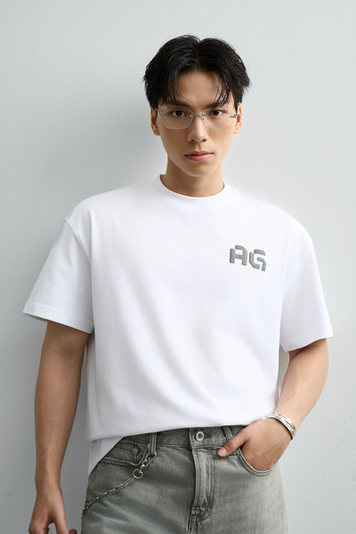  ÁO THUN NAM TT15-LOOSE FIT TRẮNG 