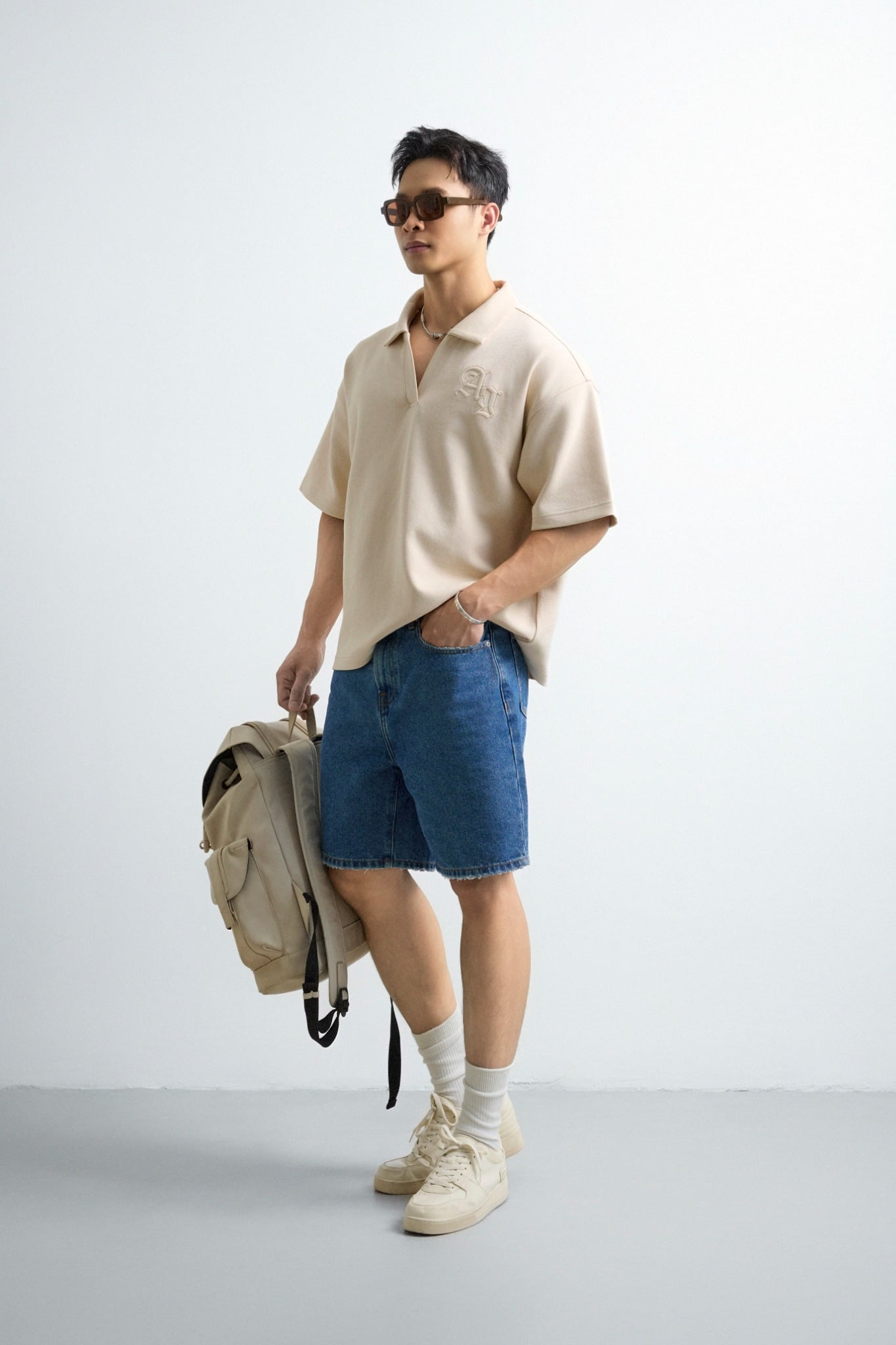  SHORT NAM JEAN X1-LOOSE FIT BIỂN TƯƠI 