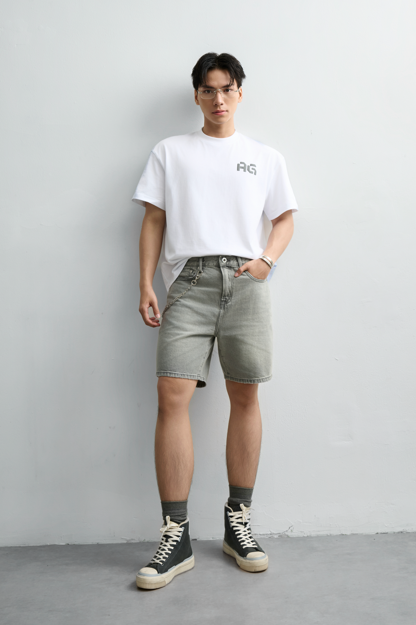  SHORT NAM JEAN X2-LOOSE FIT XÁM WASH 