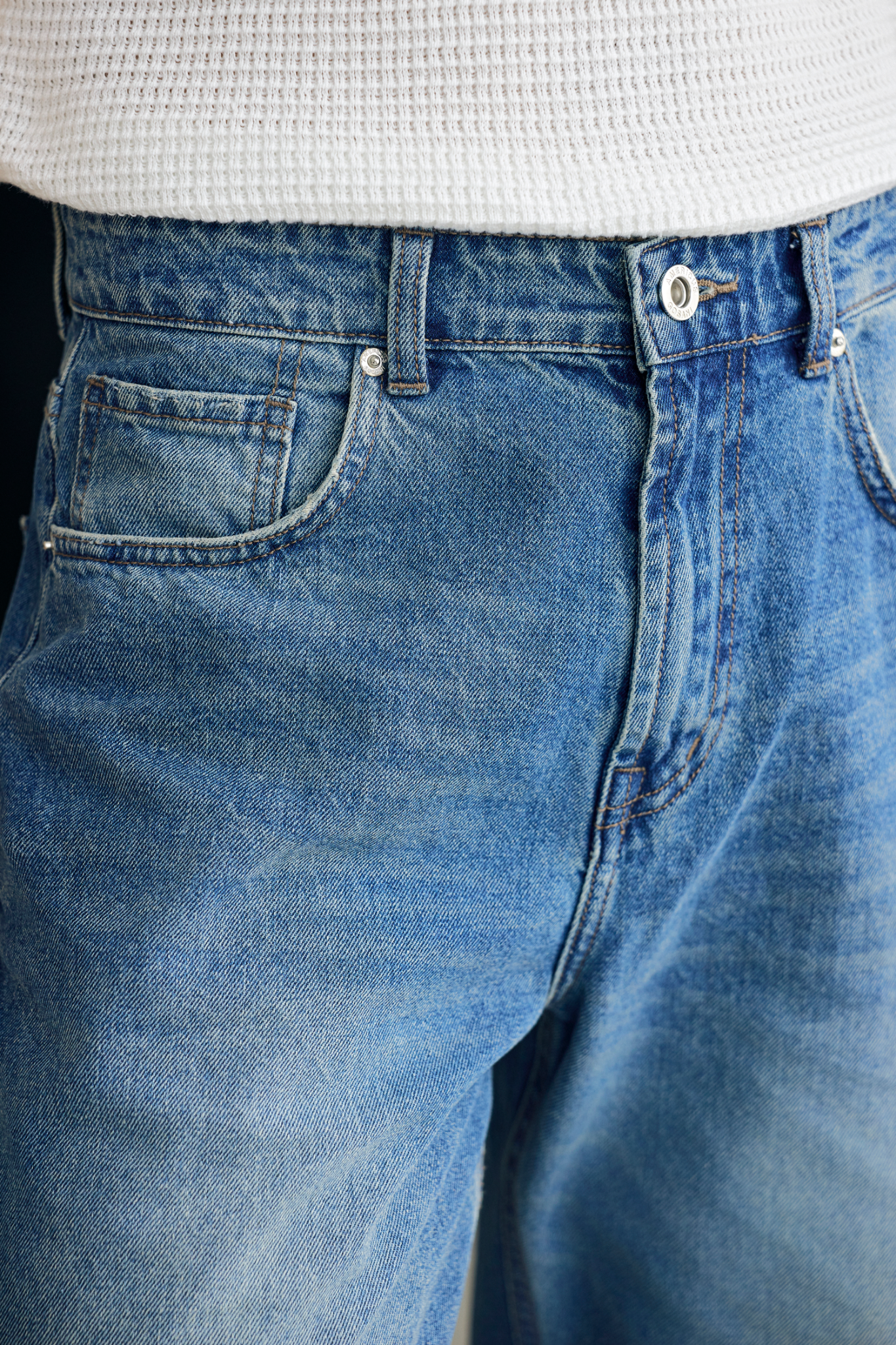  JEAN NAM Y01-LOOSE FIT XANH ĐẬM WASH 