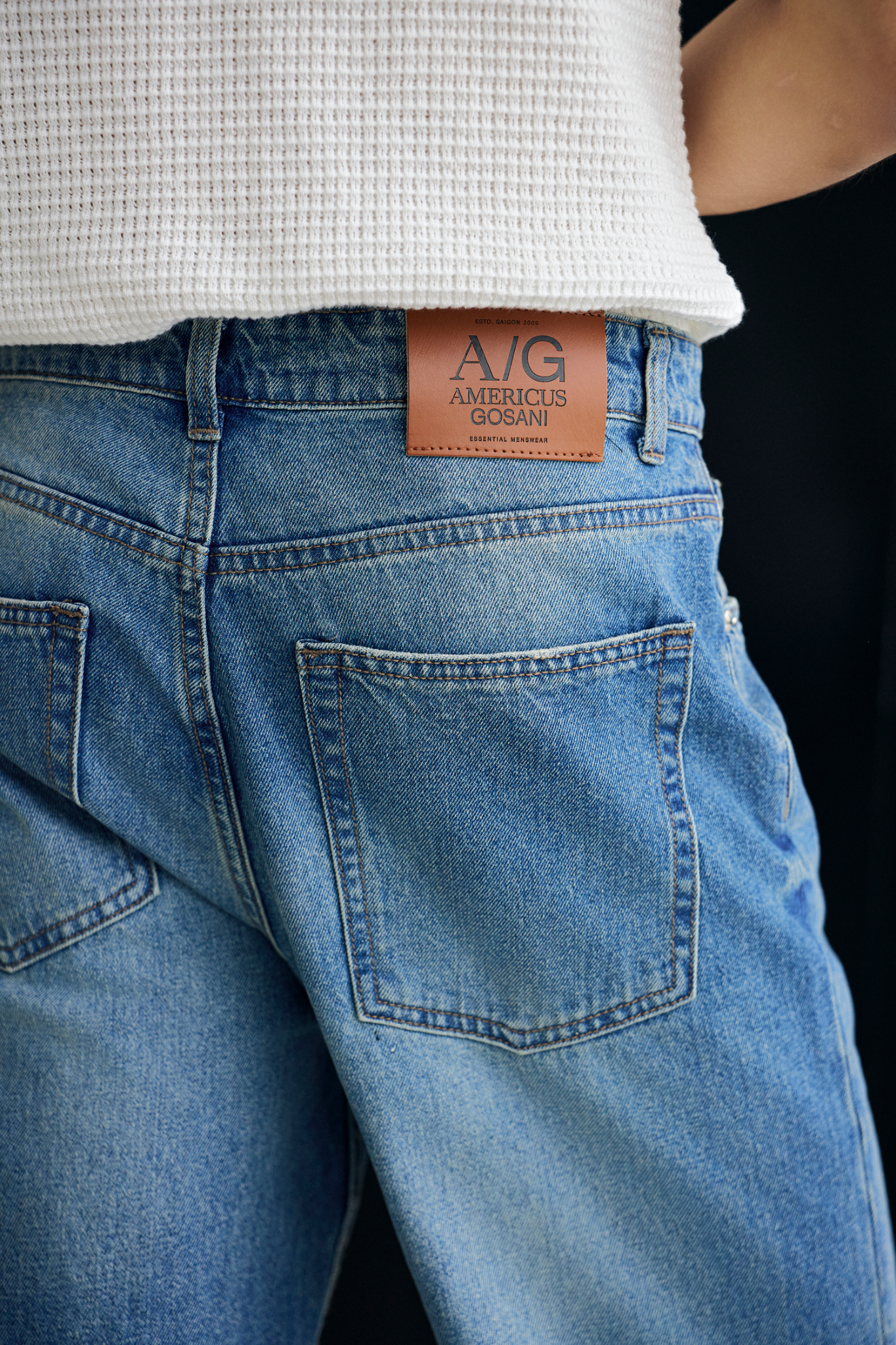  JEAN NAM Y01-LOOSE FIT XANH ĐẬM WASH 