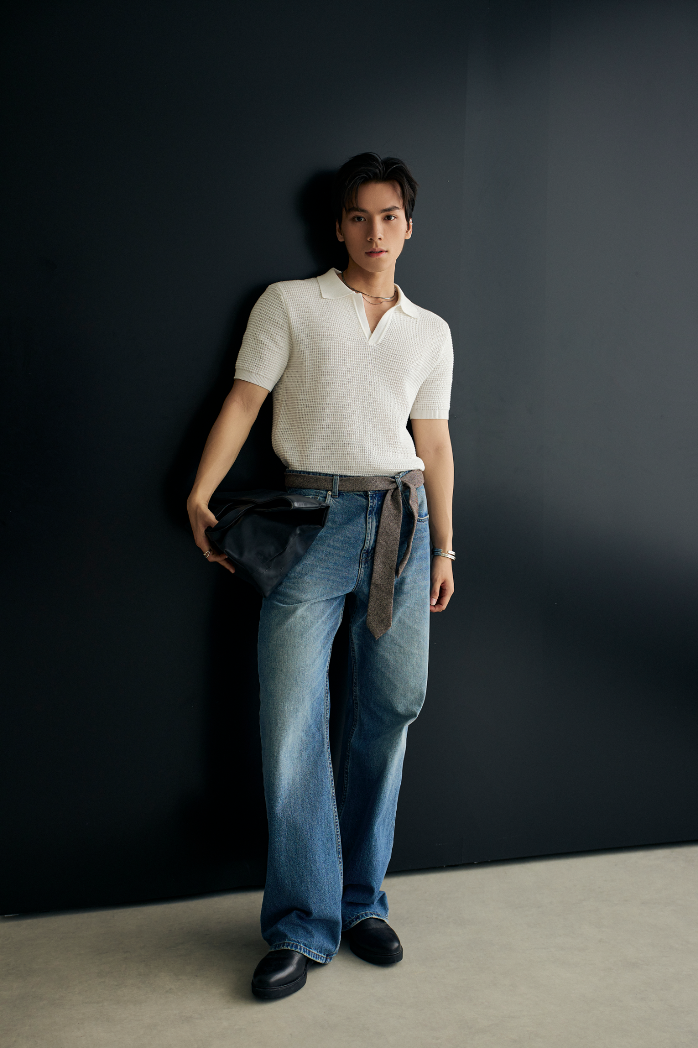  JEAN NAM Y01-LOOSE FIT XANH ĐẬM WASH 