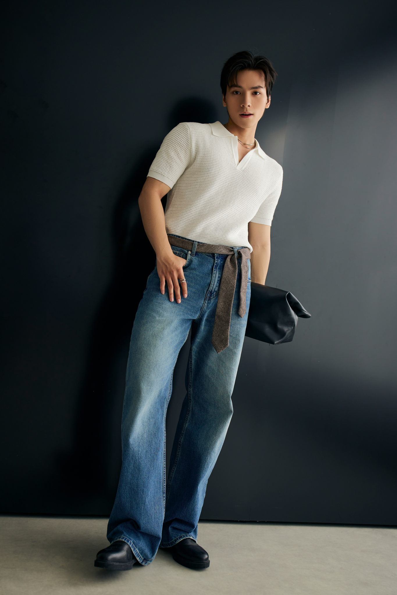  JEAN NAM Y01-LOOSE FIT XANH ĐẬM WASH 