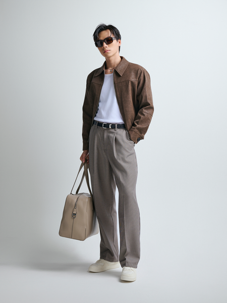  QUẦN TÂY NAM Z01-LOOSE FIT Ô NHUYỄN NÂU 