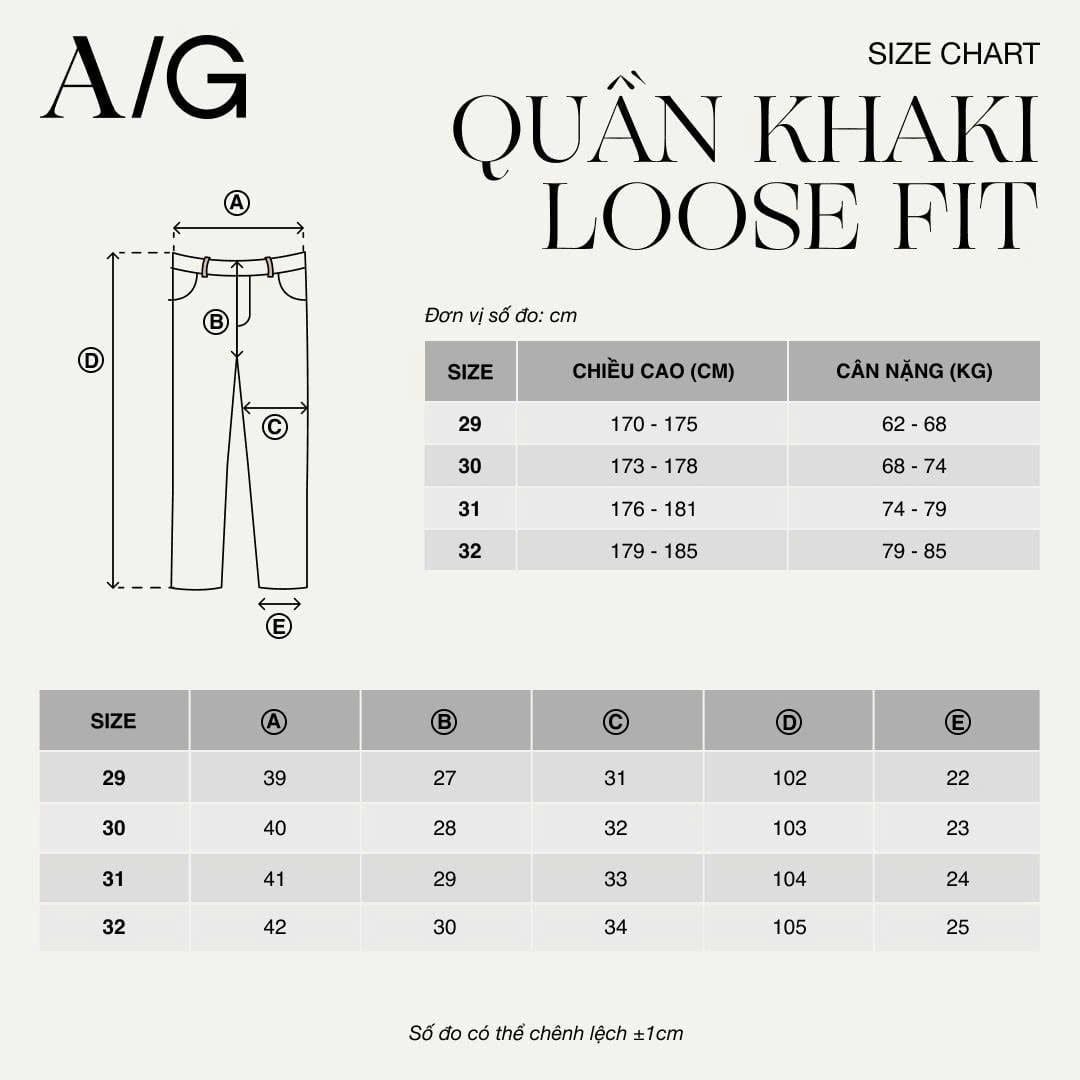  QUẦN KAKI NAM Z02- LOOSE FIT BÒ 