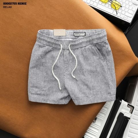 Quần short nam HEBOZ linen stripped 2M - 00002755