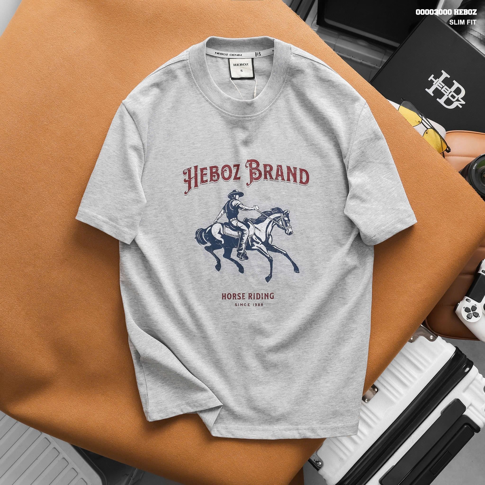 Áo thun nam Heboz horse riding - 00003000