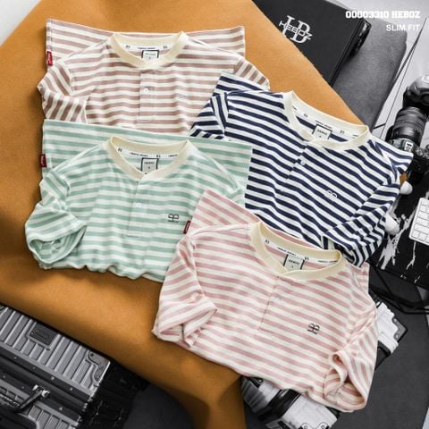 Áo thun Heboz henley striped 4M - 00003310