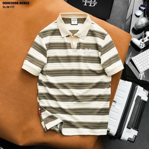 Áo polo Heboz collar V striped 2M - 00003298