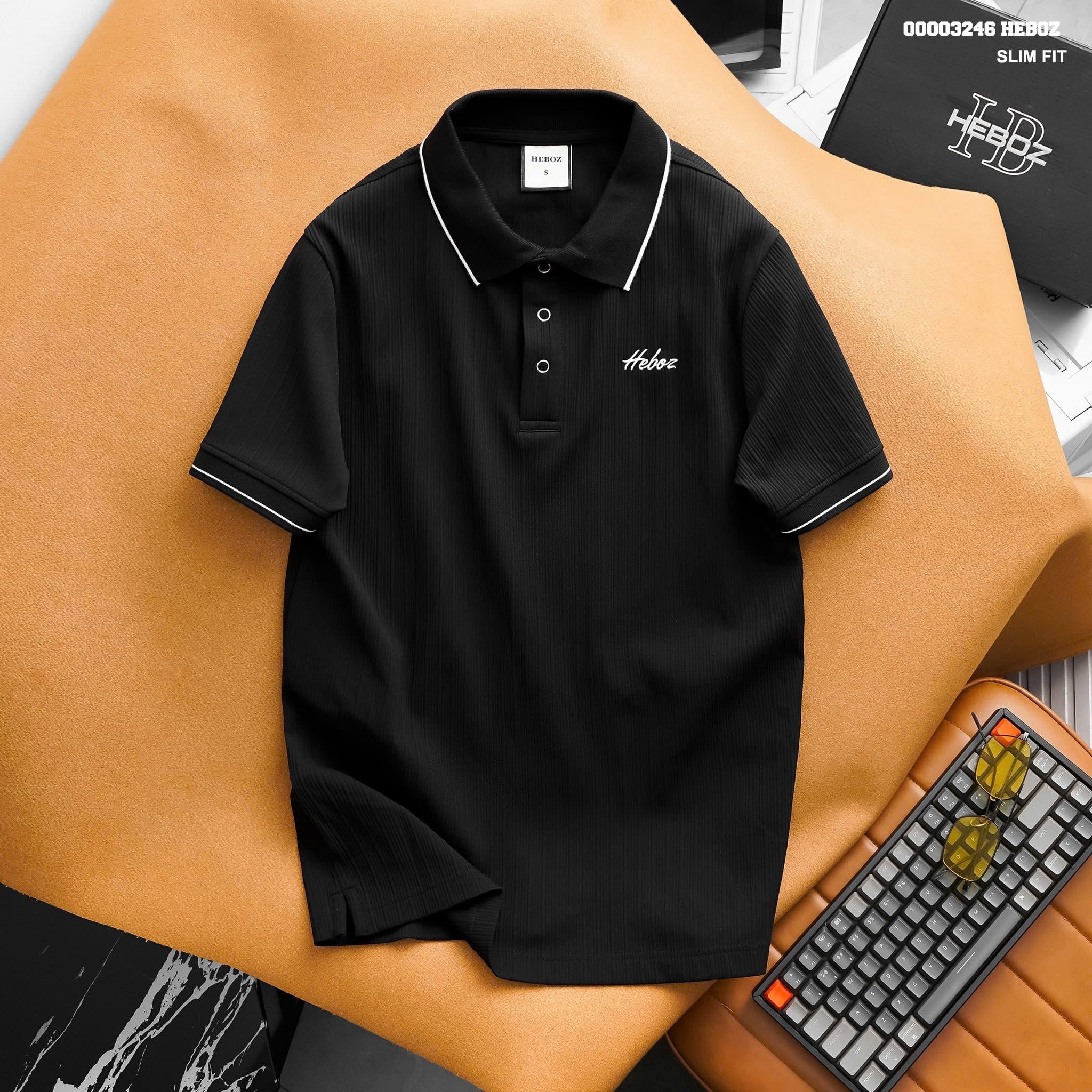 Áo polo HEBOZ cúc bấm slim 3M - 00003246