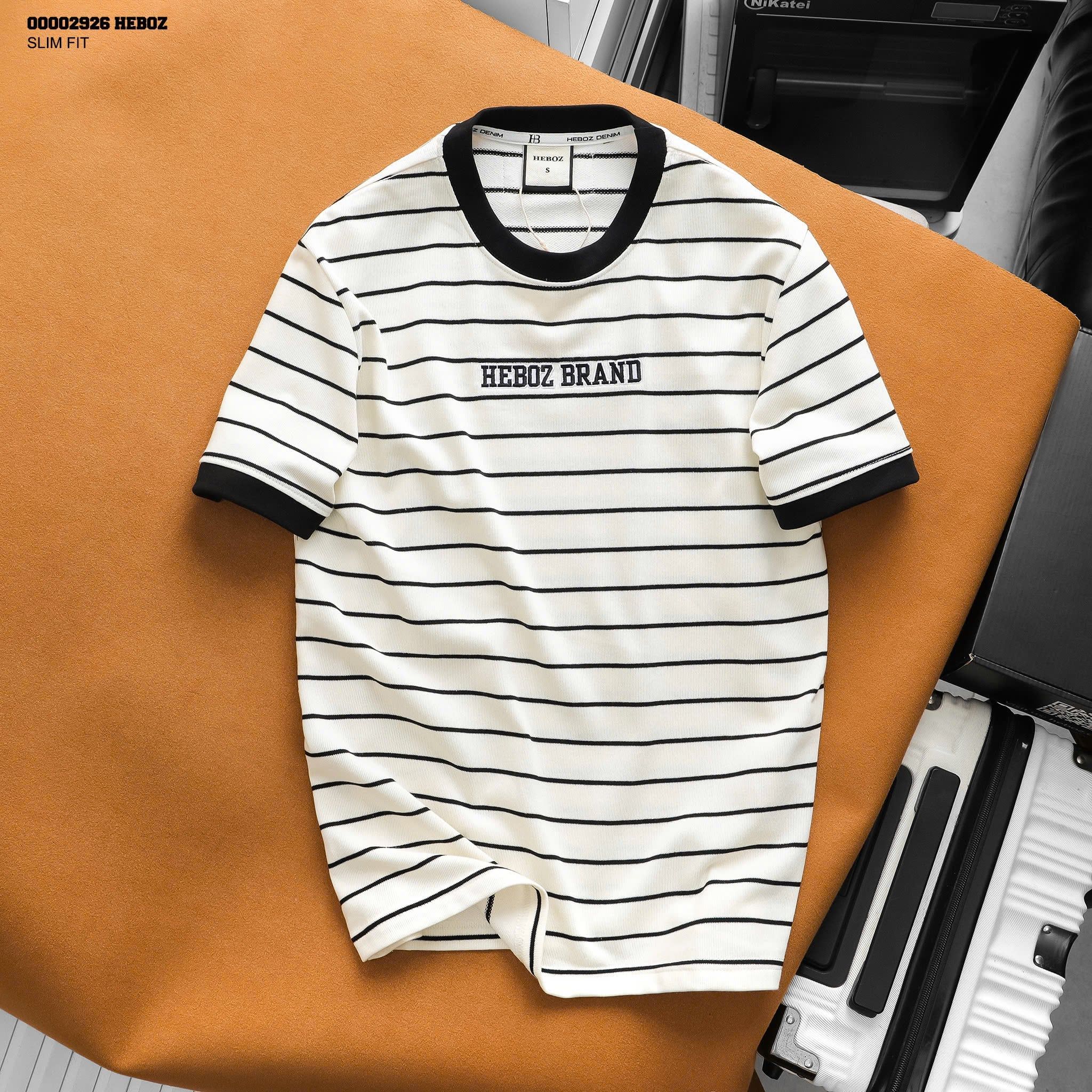 Áo thun nam Heboz Stripe Nỉ Cotton –00002926