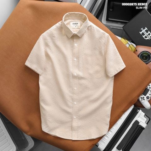 Áo sơ mi nam Heboz ngắn tay linen heritage 3M - 00002875