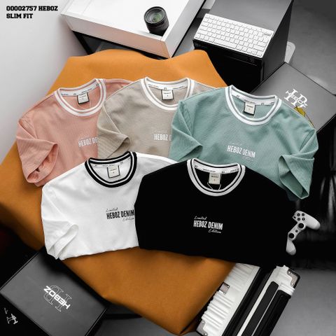 Áo thun nam Heboz Contrast Collar 5M - 00002757