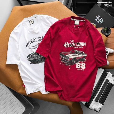 Áo thun nam Heboz retro car regular 2M - 00002987