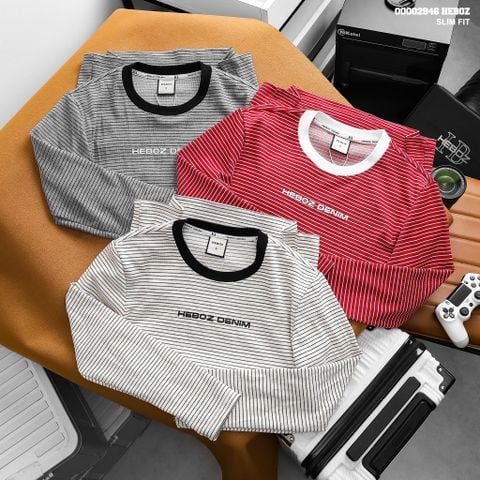 Áo thun nam Heboz urban striped dài tay 3M - 00002946