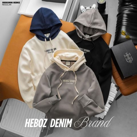 Áo hoodie nam Heboz nỉ bông nón màu 3M - 00002906