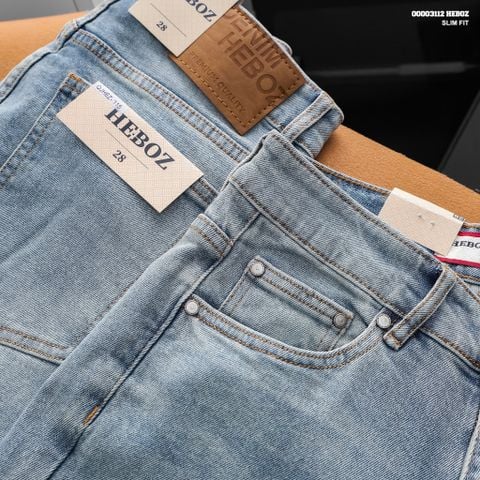 Quần jean nam Heboz dáng slim trơn D115 - 00003112