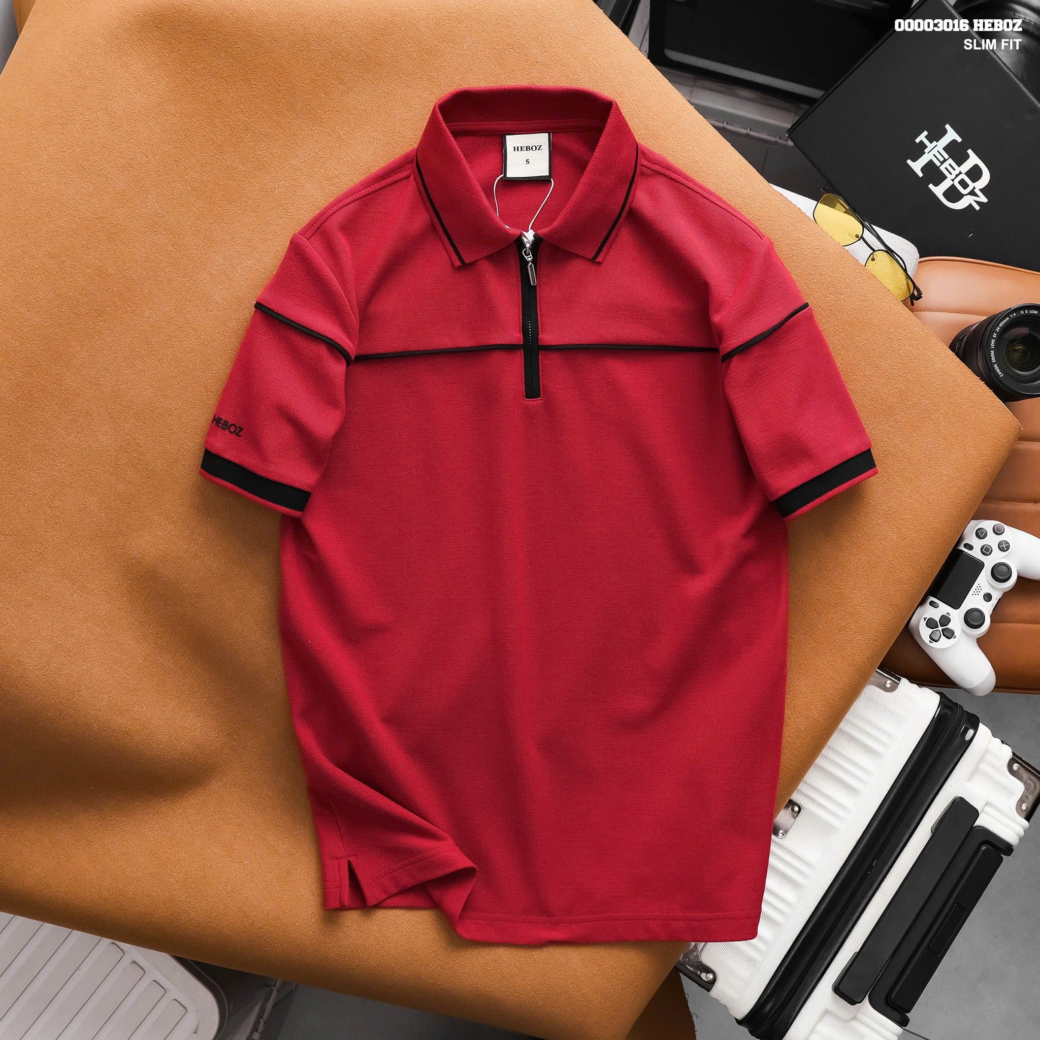 Áo polo nam HEBOZ Signature Zip 4M - 00003016