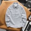 Áo sơ mi nam HEBOZ linen henley stripe 3M - 00003156