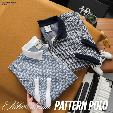 Áo polo nam Heboz pattern strip 2M - 00002804