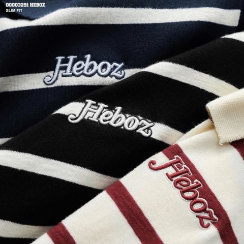Áo polo Heboz striped zipper 3M-00003291