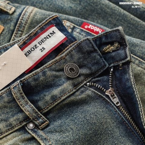 Quần jean nam Heboz dáng slim trơn D001 - 00002947