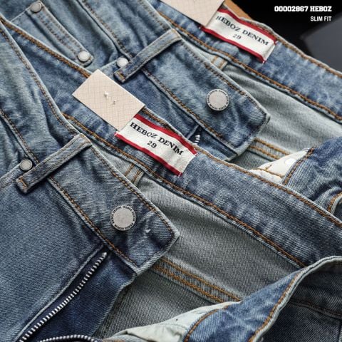 Quần jean nam Heboz dáng slim trơn D047 - 00002867