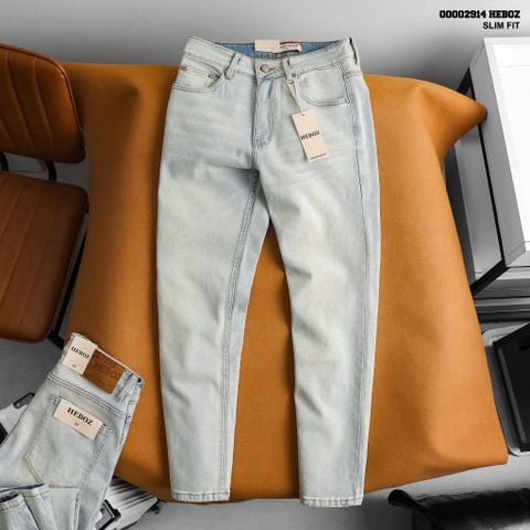 Quần jean nam Heboz dáng slim trơn D073 - 00002914