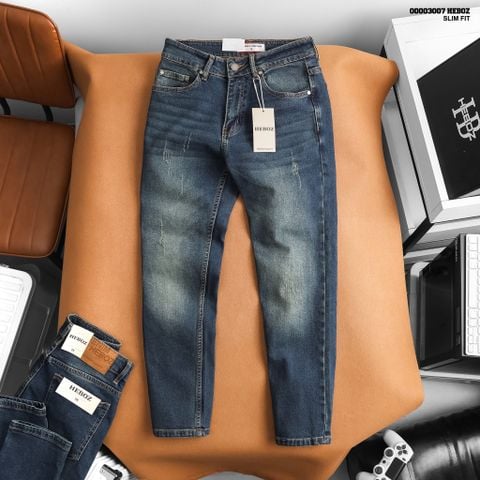 Quần jean nam Heboz dáng slim trơn D101 - 00003007