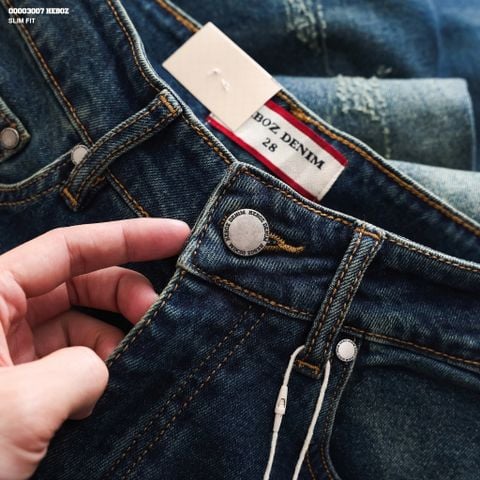 Quần jean nam Heboz dáng slim trơn D101 - 00003007