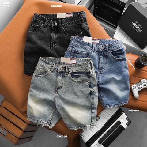Quần short jean HEBOZ rawcut straight S29 - 00003249