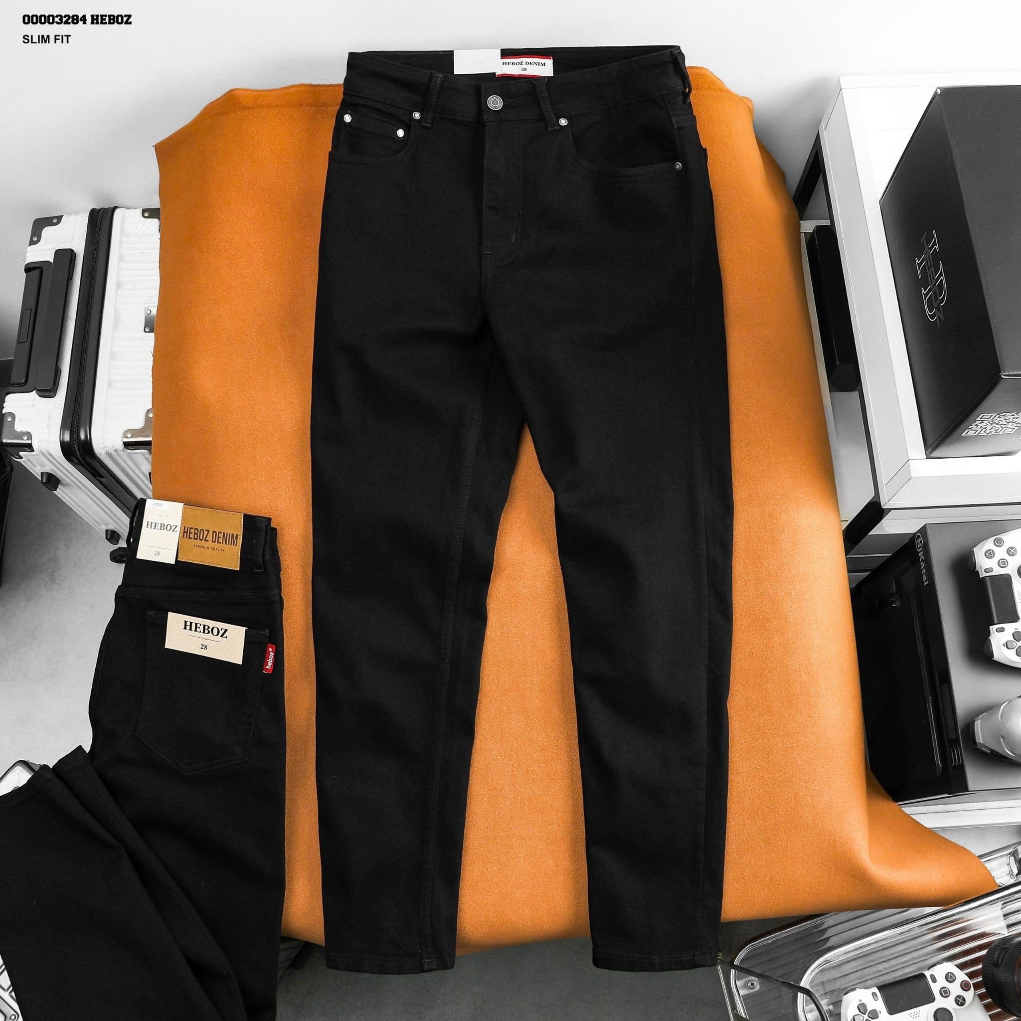 Quần jean Heboz slim black D202 - 00003284