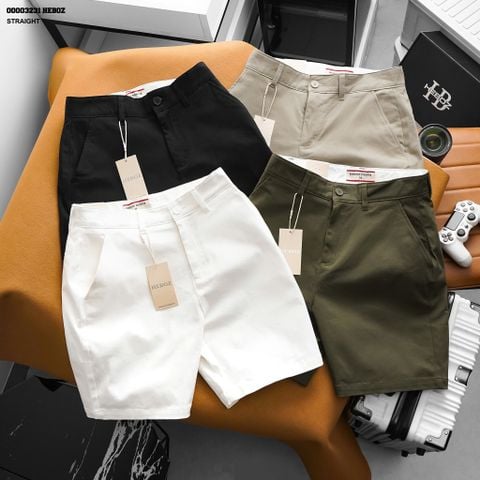 Quần short HEBOZ kaki straight fit 4M - 00003231