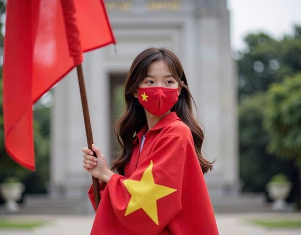  Khẩu trang đỏ sao vàng 