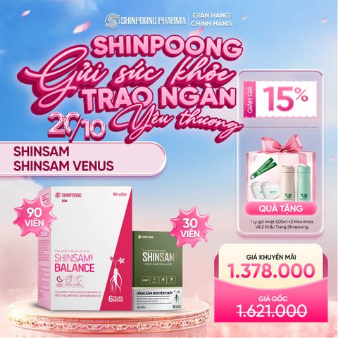  Combo Shinsam Balance 90 Viên và Shinsam 30 Viên - Hỗ Trợ Tăng Cường Sức Khỏe, Giảm Mệt Mỏi Và Hỗ Trợ Hỗ Trợ Giảm Các Triệu Chứng Do Suy Giảm Nội Tiết Tố 