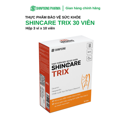  TPBVSK SHINCARE TRIX - Hỗ Trợ Làm Bền Thành Mạch Máu, Giảm Triệu Chứng Suy Giãn Tĩnh Mạch Do Thành Mạch Kém 