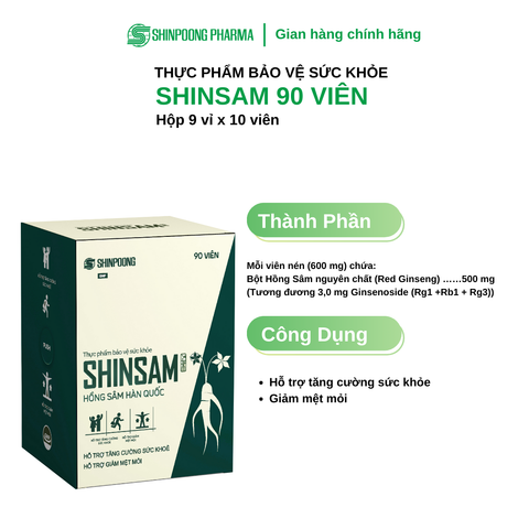  TPBVSK SHINSAM - Viên Uống Hồng Sâm Hàn Quốc 6 Năm Tuổi Hỗ Trợ Tăng Cường Sức Khỏe - 90 Viên 