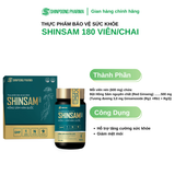  TPBVSK SHINSAM - Viên Uống Hồng Sâm Hàn Quốc 6 Năm Tuổi Hỗ Trợ Tăng Cường Sức Khỏe - 180 Viên. 