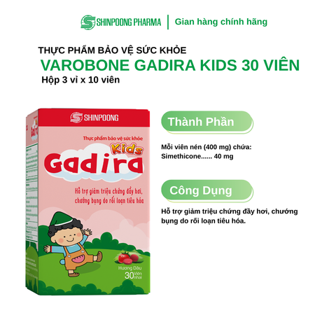  TPBVSK GADIRA KIDS - Viên Uống Hỗ Trợ Làm Giảm Triệu Chứng Đầy Hơi Cho Bé 