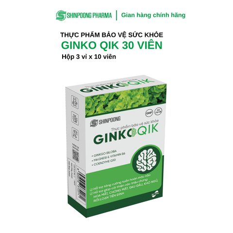  TPBVSK GINKOQIK - Viên Uống Tăng Cường Tuần Hoàn Máu Não, Hỗ Trợ Hoạt Huyết 