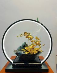 chau hoa lan 2 canh ma vang 24k xuong tranh dong