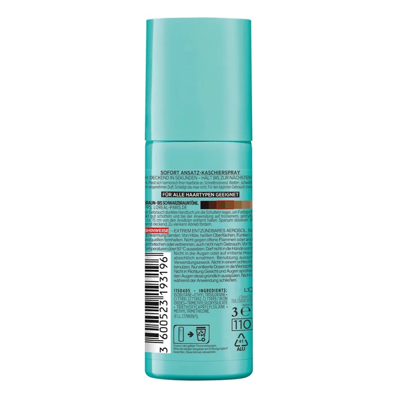  Xịt Phủ Tóc L’Oréal Paris Magic Retouch Màu Nâu Đậm Đến Đen 75ml – Che Nhanh Chân Tóc, Tông Màu Tự Nhiên 