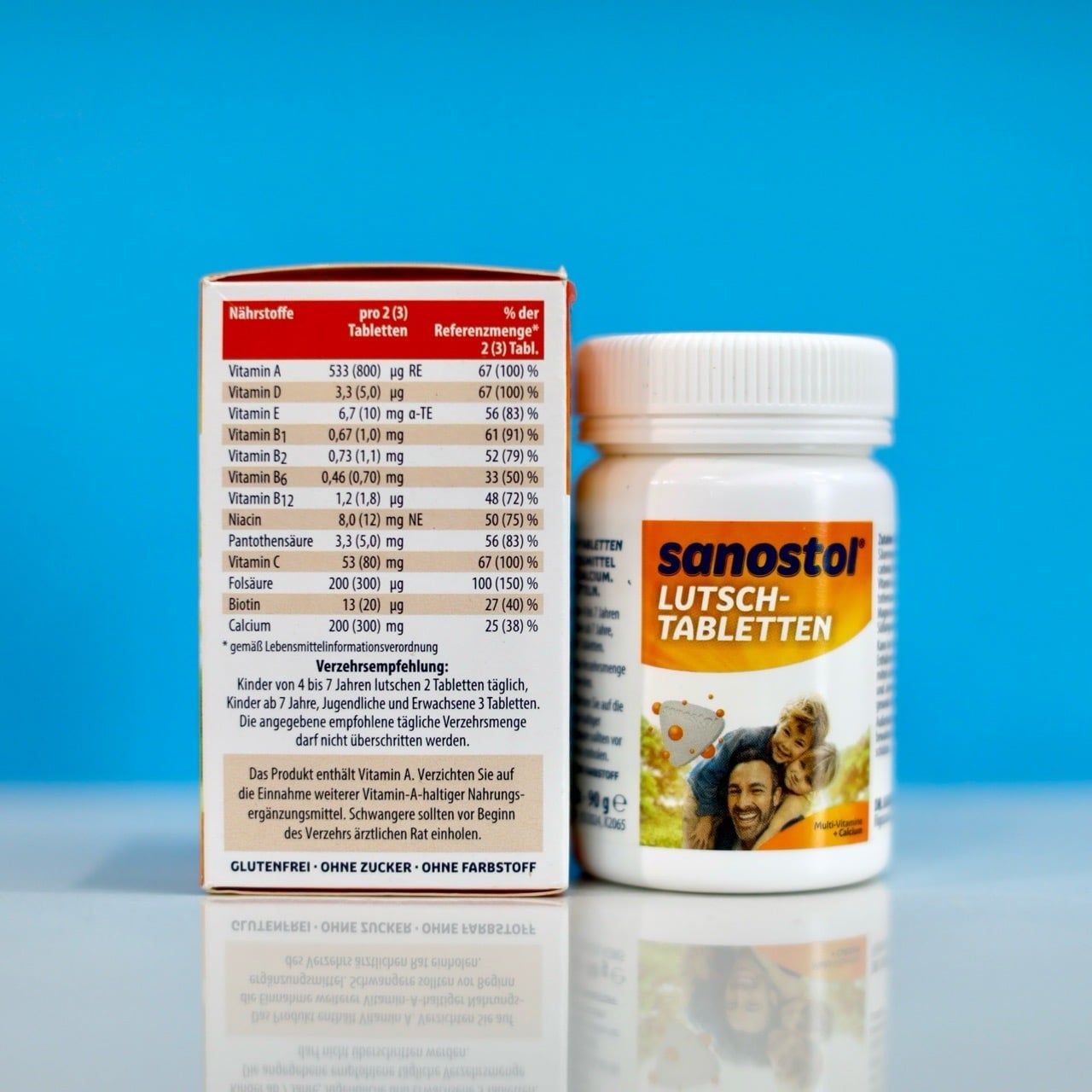  Viên Ngậm Sanostol Bổ Sung Canxi & Multi-Vitamin Tổng Hợp + Canxi, cho trẻ trên 4 tuổi, hộp 75 Viên 